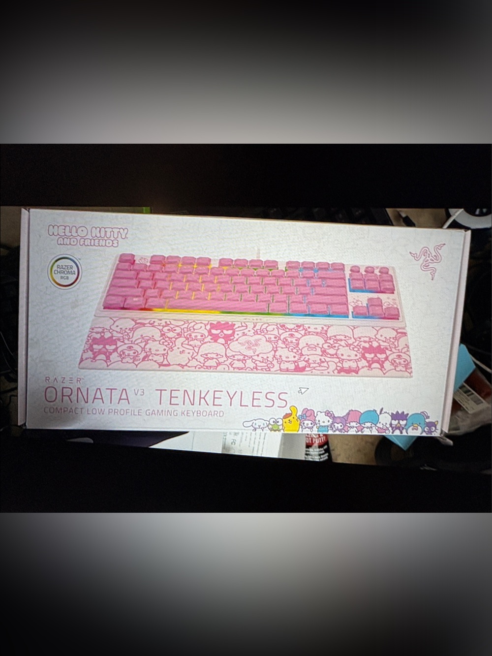 Razer Ornata V3 TKL Hello Kitty Pink & Yellow Tenkeyless Gaming Keyboard
